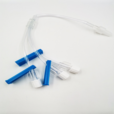 Medical supply IV extension set extension line with needle free valve