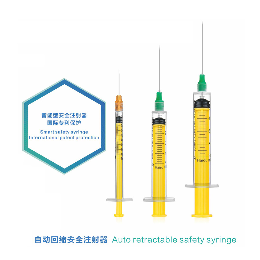 CE FDA certificate 3ml 25g Auto-Retractable Safety Syringe with needle