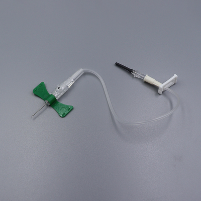 Medical device push button safety blood collection needle set butterfly